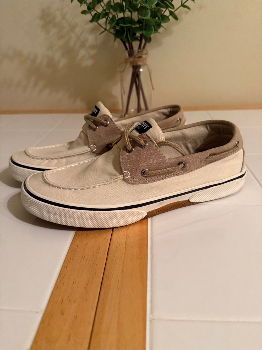 Sperry Top Sider Men's Loafers Boat Shoes Beige/Tan/Navy
